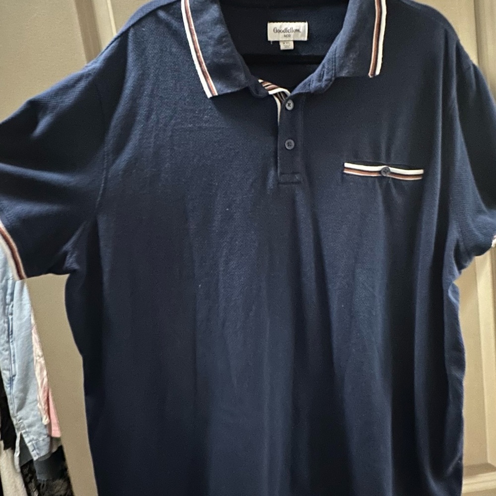 Goodfellow & Co Dark Blue Polo with White Accents